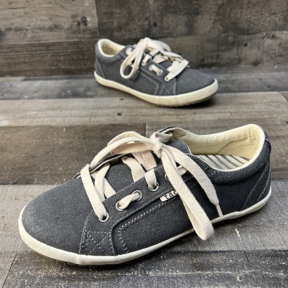 Taos Star Womens Dark gray Canvas Comfort Sneakers Size 7 Wide